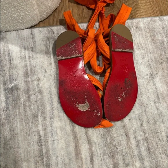 Christian Louboutin Bright Orange Sandals - Picture 3 of 3